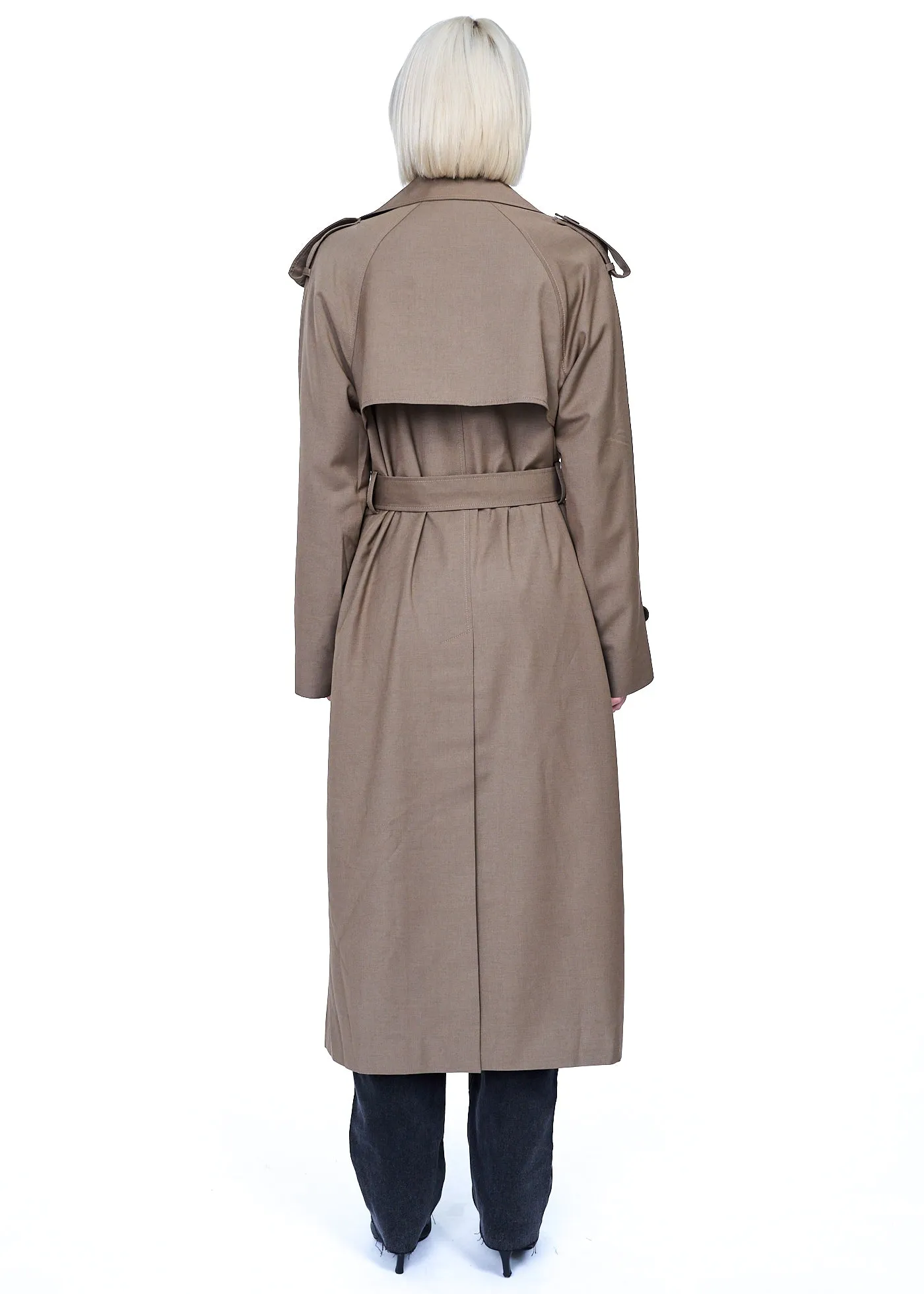 Mijeong Park Wool Blend Long Trench Coat