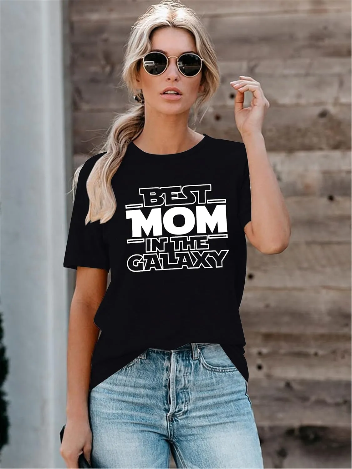 Mom Shirt for Women Happy Mothers Day T Shirt Mom Life Tee Mom Appreciation Crewneck Short Sleeve Tops