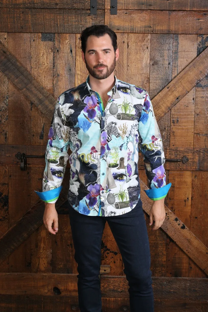 Natural Mystic Button Down Print Shirt