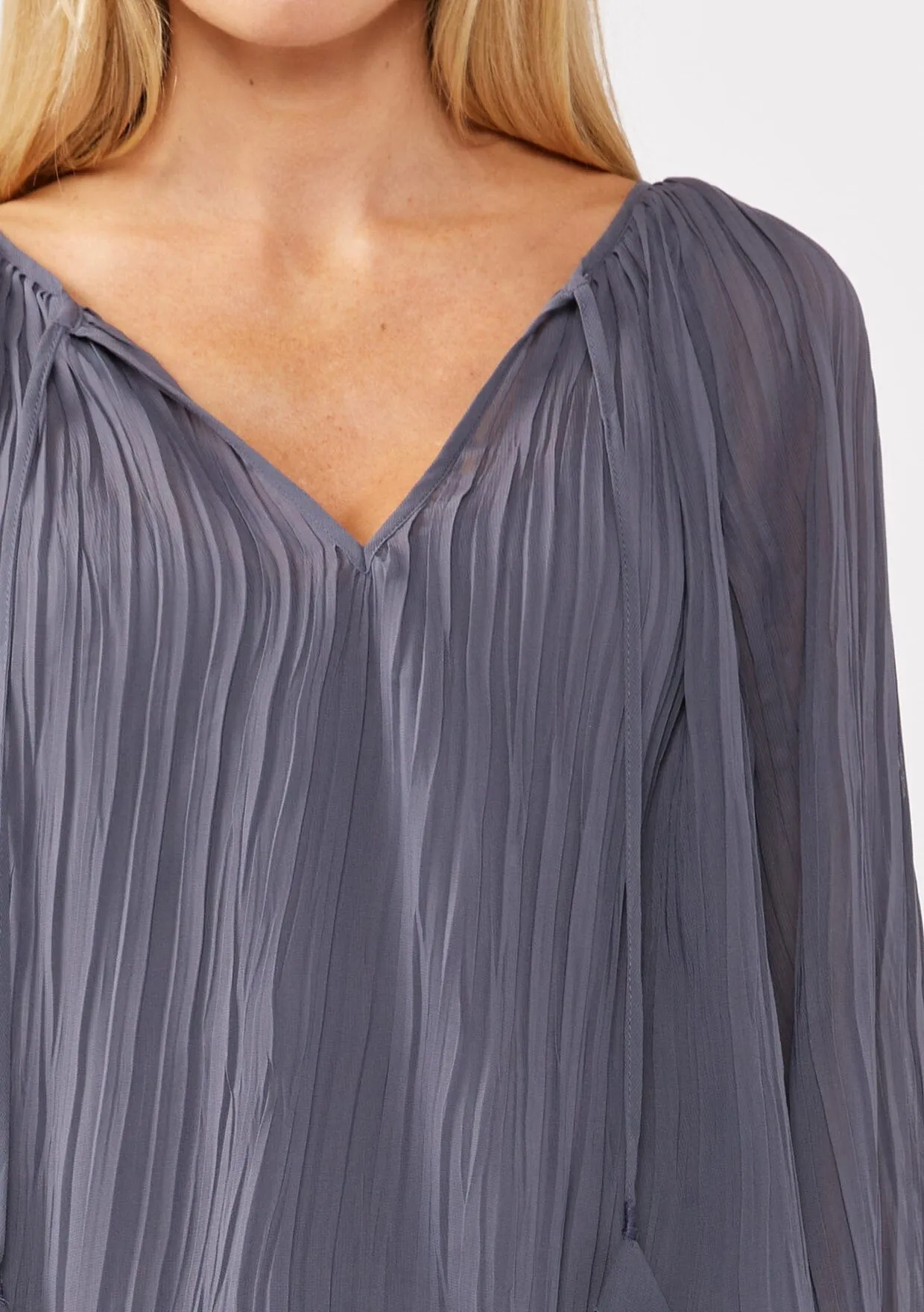 Never Late Pleated Blouse