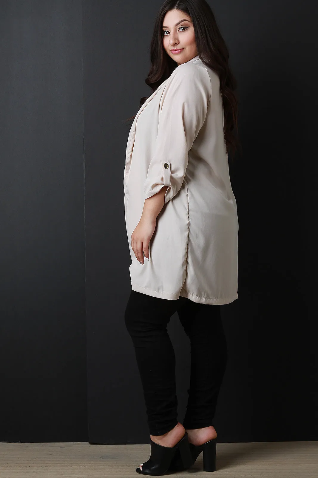 Open Front Longline Trench Coat