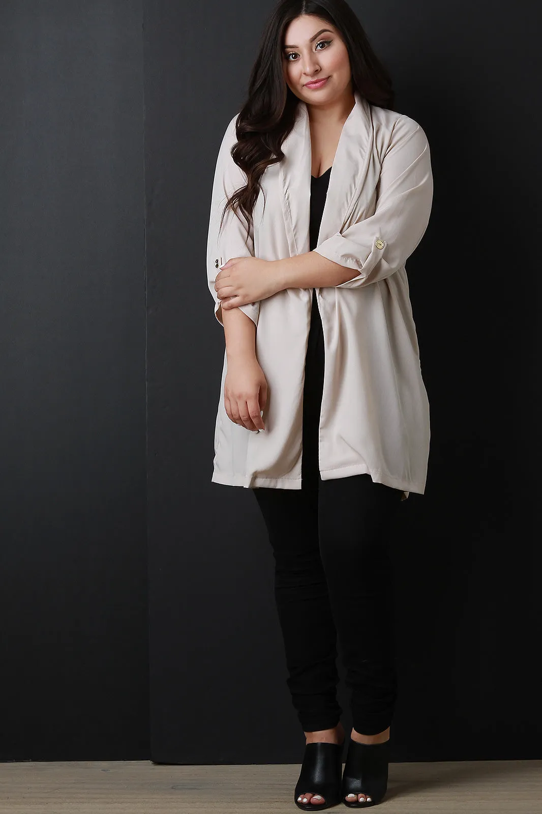 Open Front Longline Trench Coat