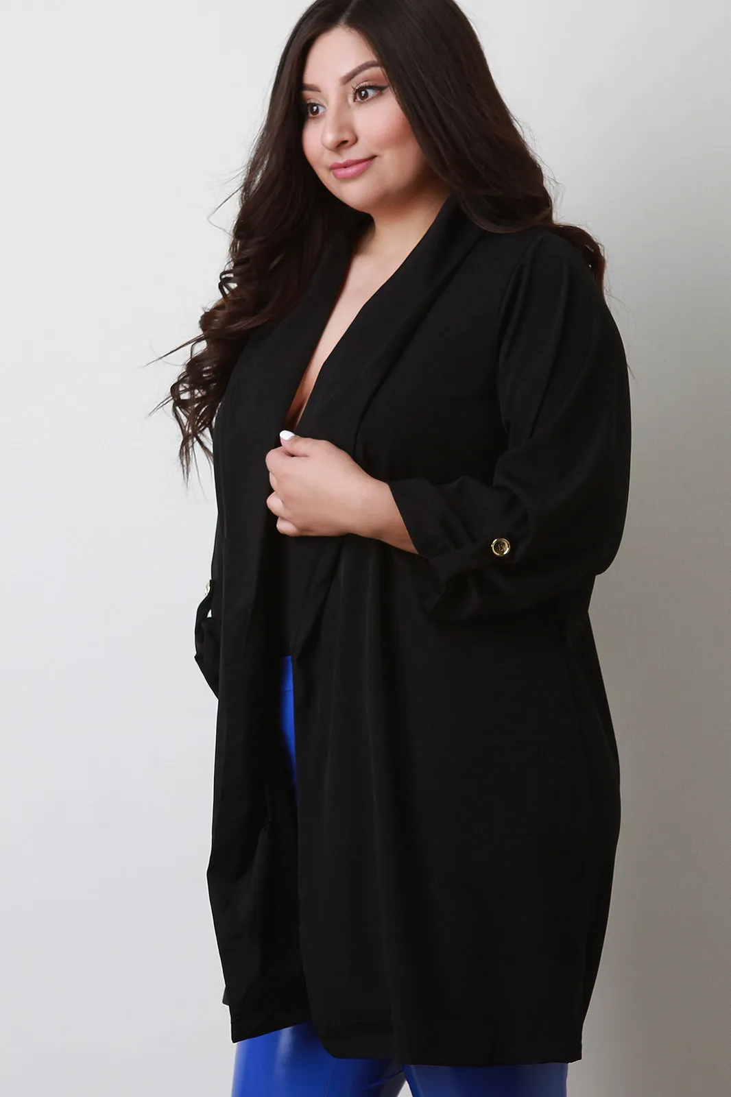 Open Front Longline Trench Coat