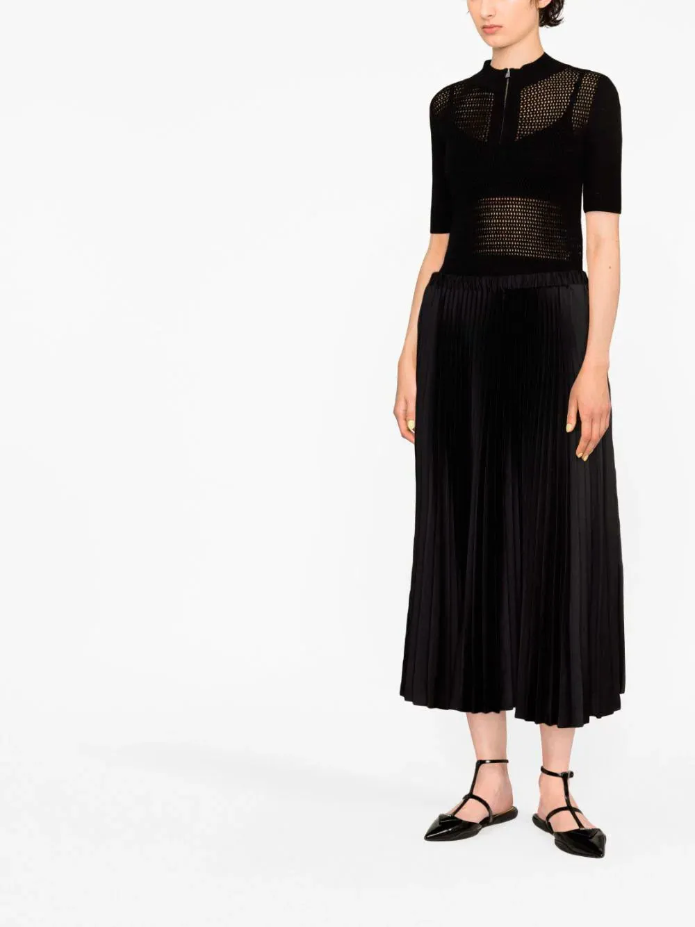 Pleated midi skirt