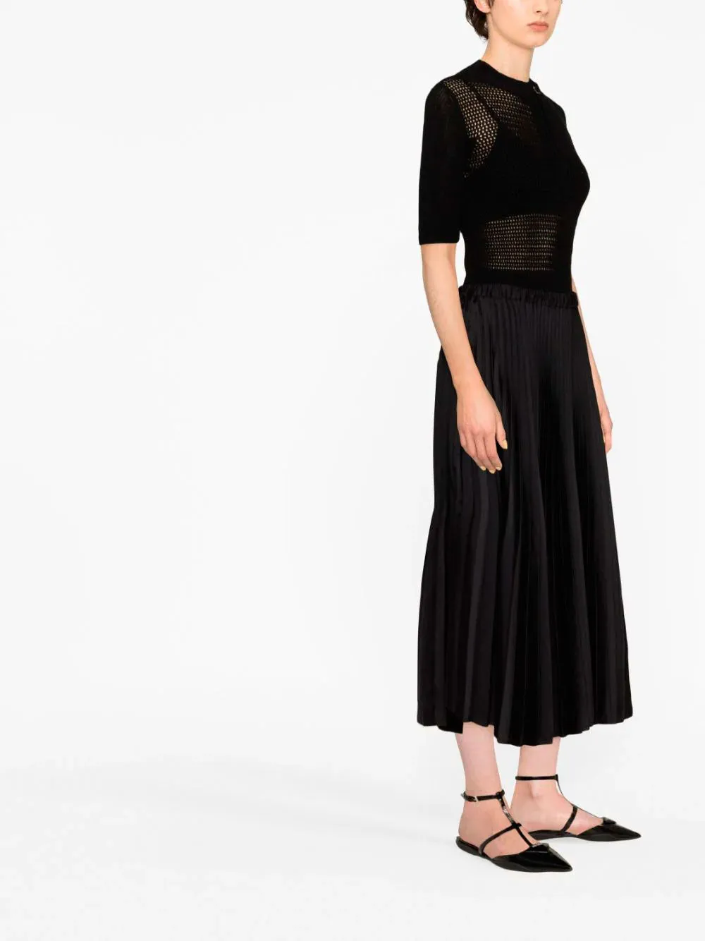 Pleated midi skirt
