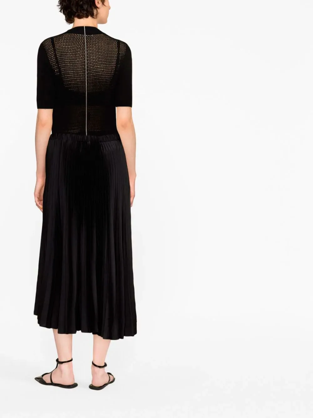 Pleated midi skirt