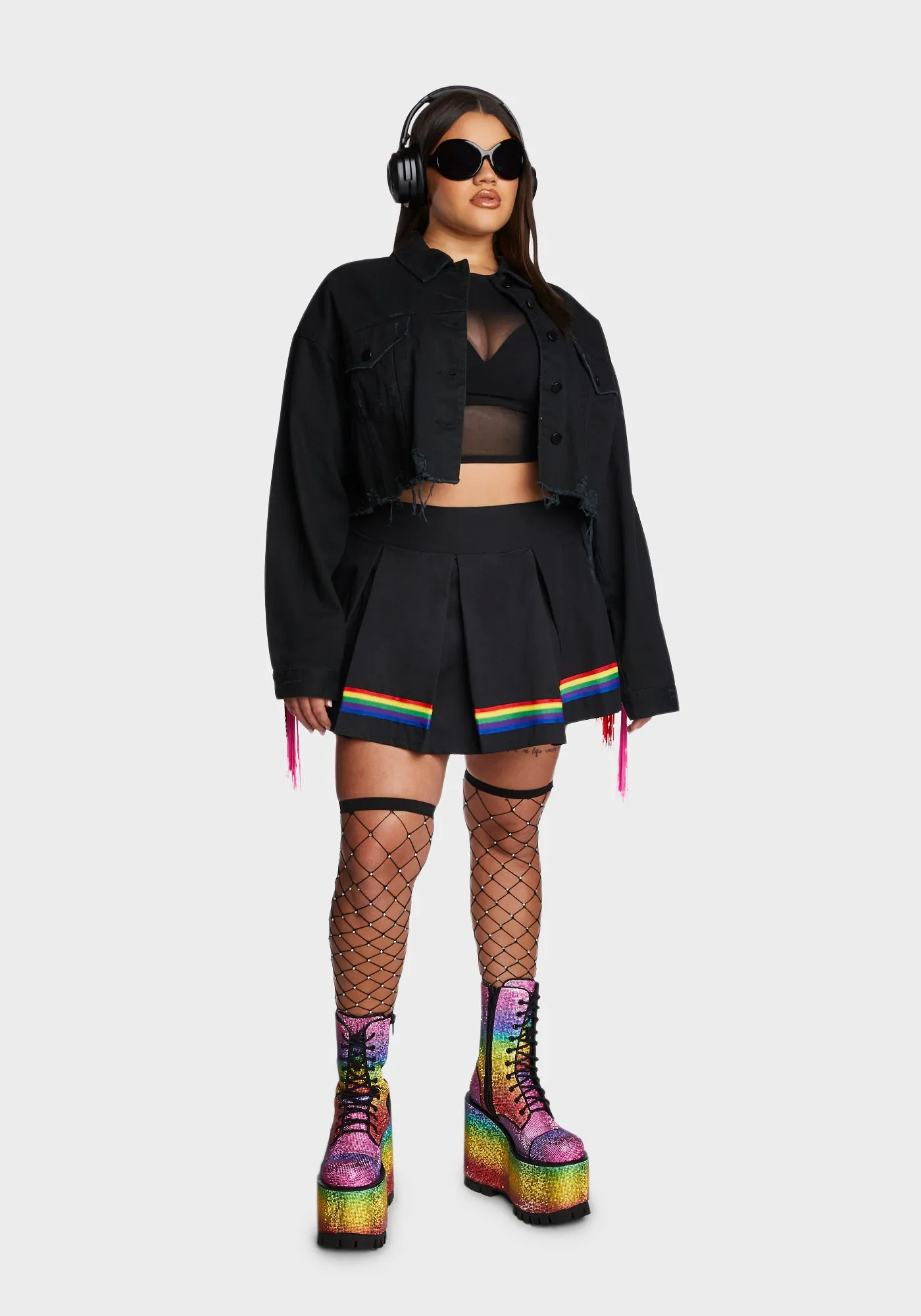 Plus Feel This Moment Denim Jacket - Black