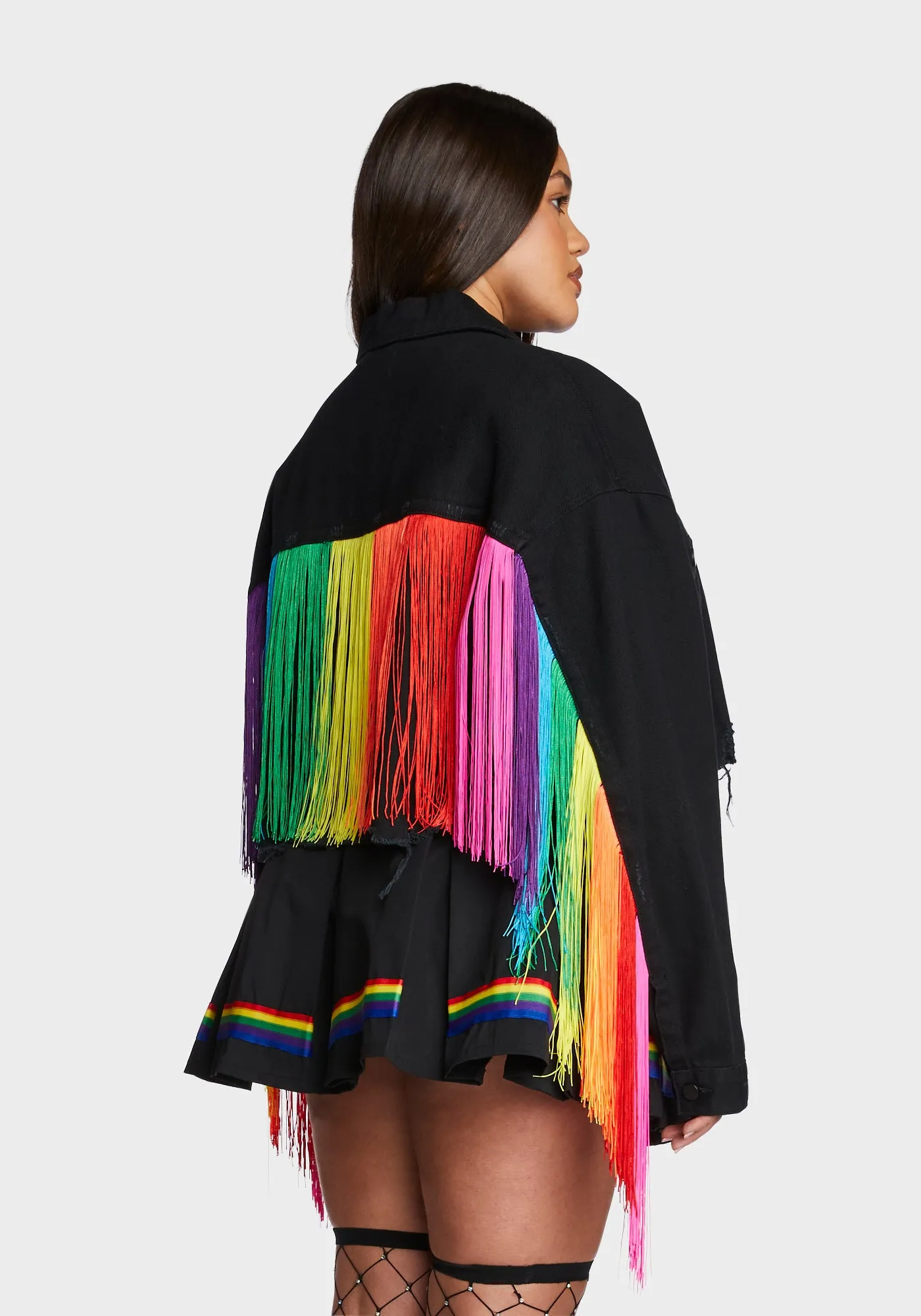 Plus Feel This Moment Denim Jacket - Black