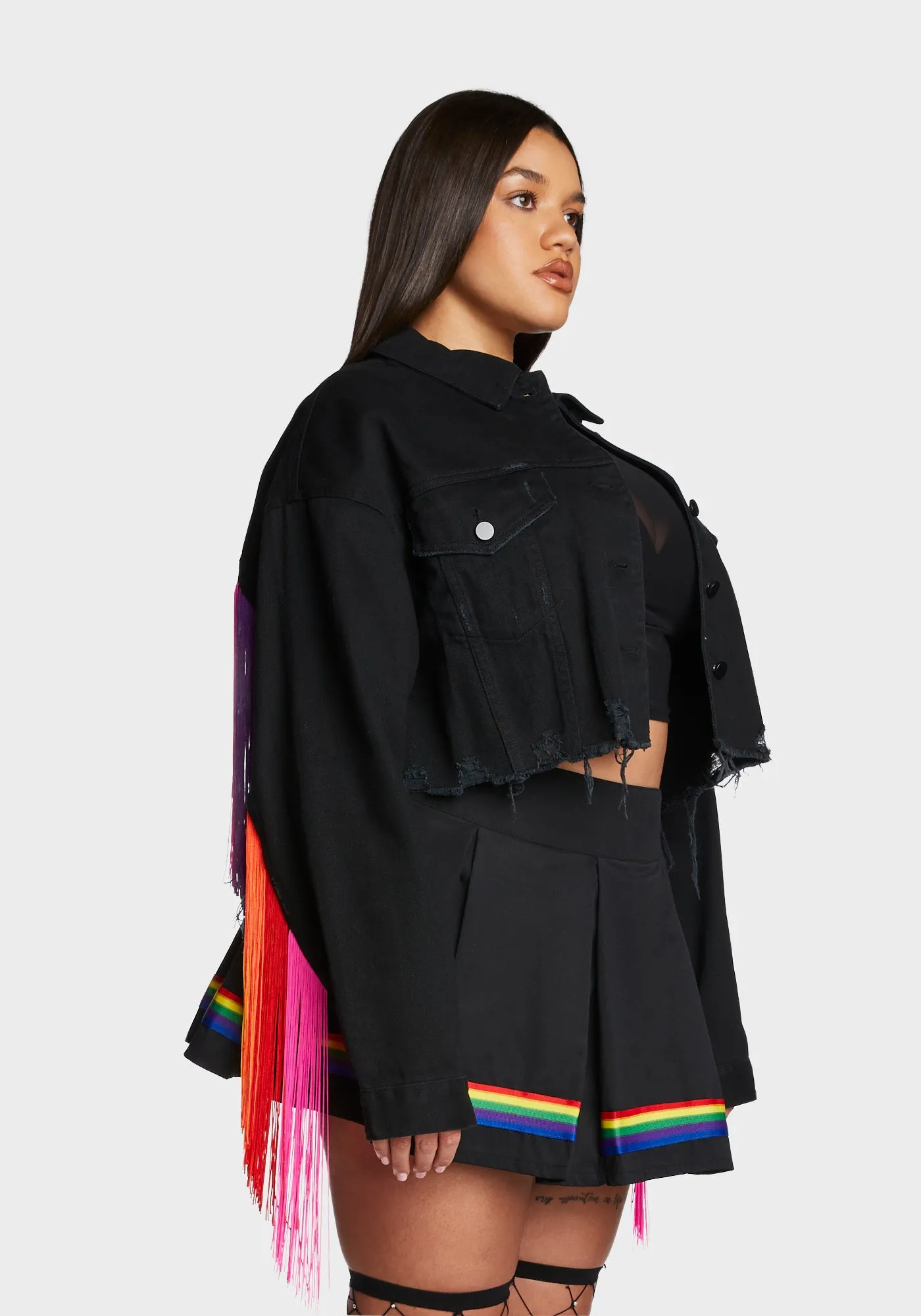 Plus Feel This Moment Denim Jacket - Black