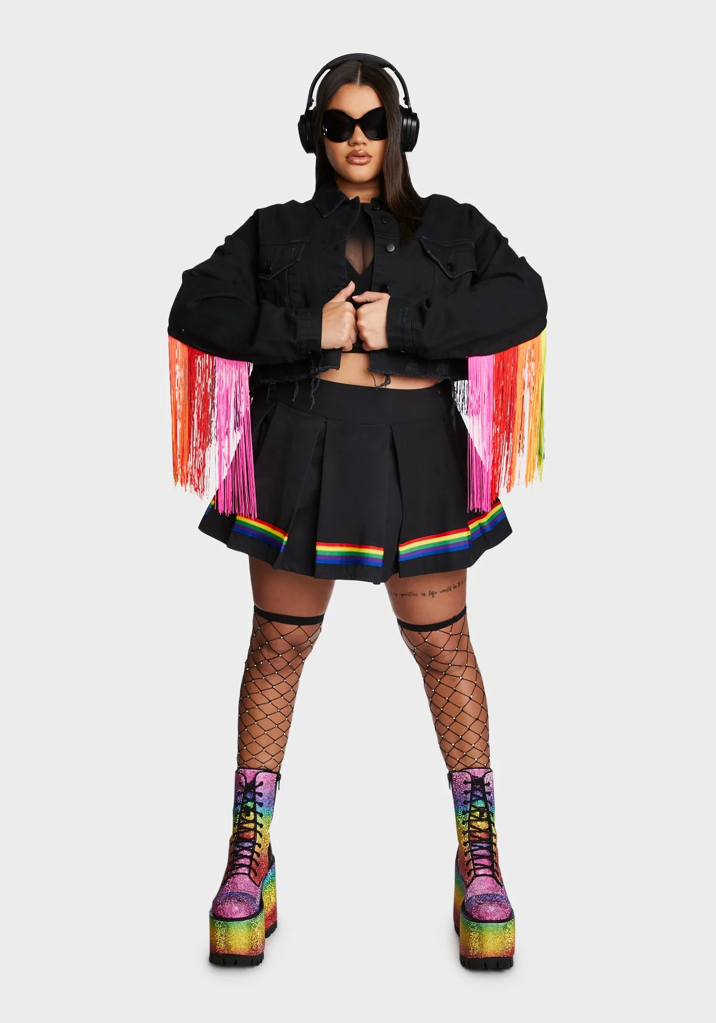 Plus Feel This Moment Denim Jacket - Black