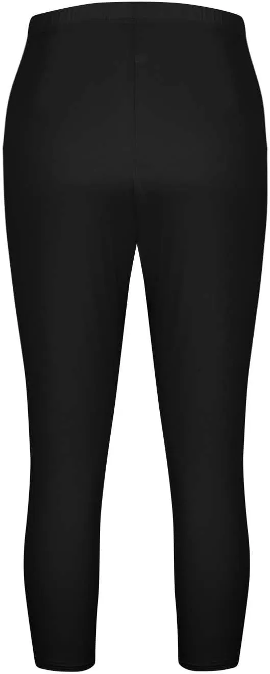 Plus Size Capri Leggings for Women Tummy Control Stretchy Yoga Pant Elastic Waist Workout Pants Sporty Travel Outfits