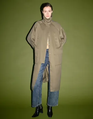Raglan Sleeve Longline Trench Coat