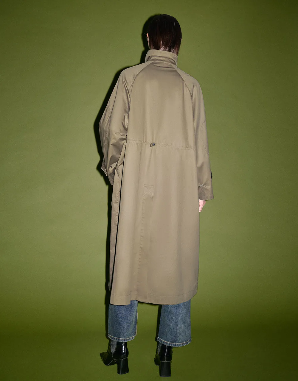 Raglan Sleeve Longline Trench Coat
