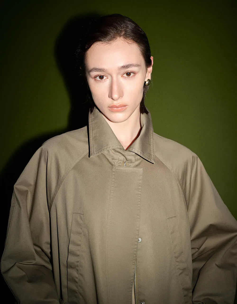 Raglan Sleeve Longline Trench Coat