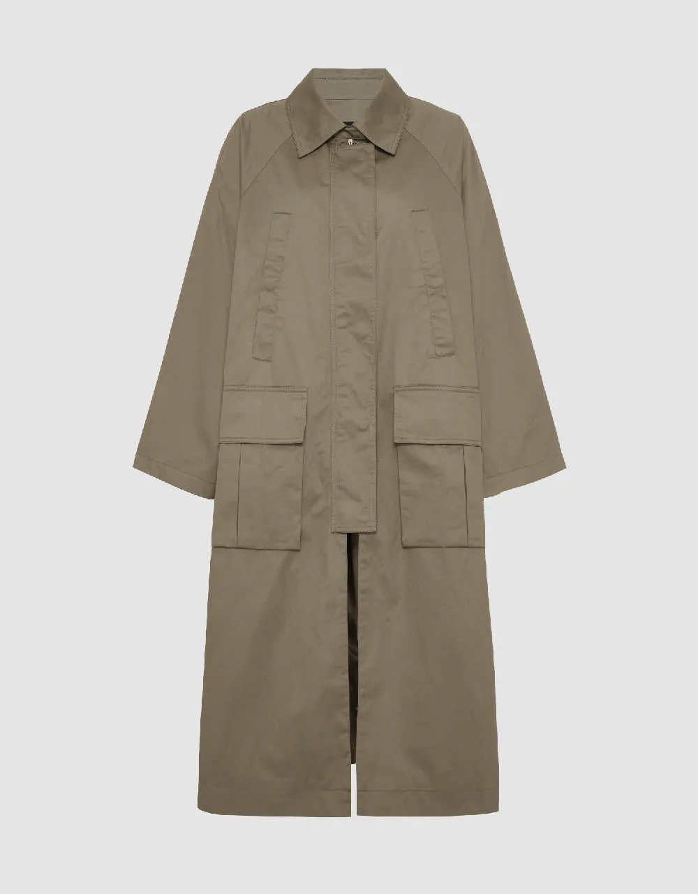 Raglan Sleeve Longline Trench Coat
