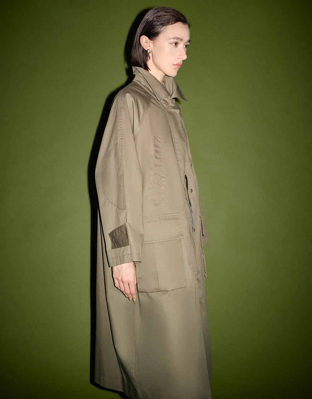 Raglan Sleeve Longline Trench Coat