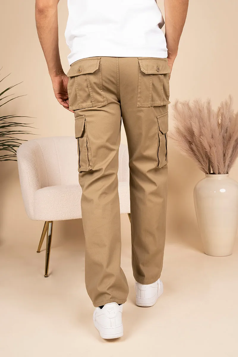 Regular Fit Utility Cargo Pant - Beige