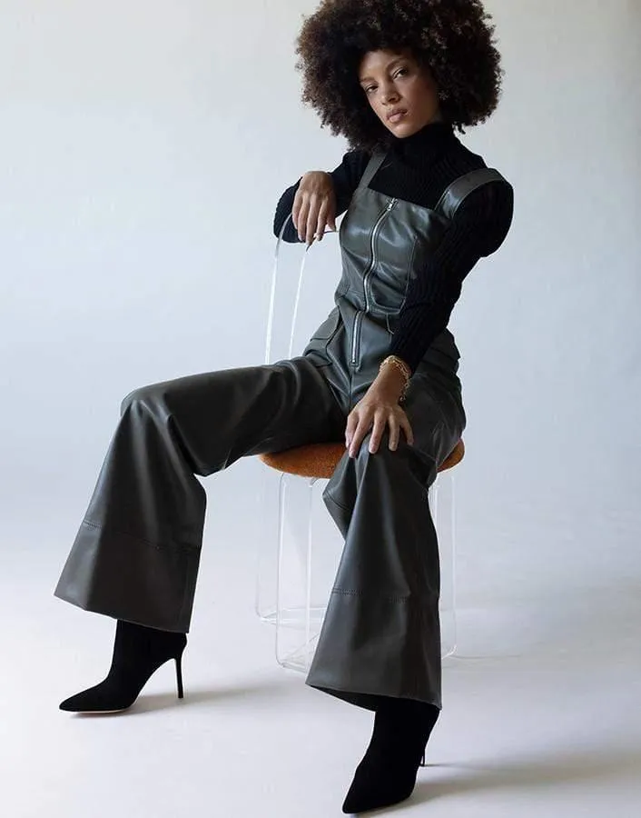 Reverie Vegan Leather Jumpsuit