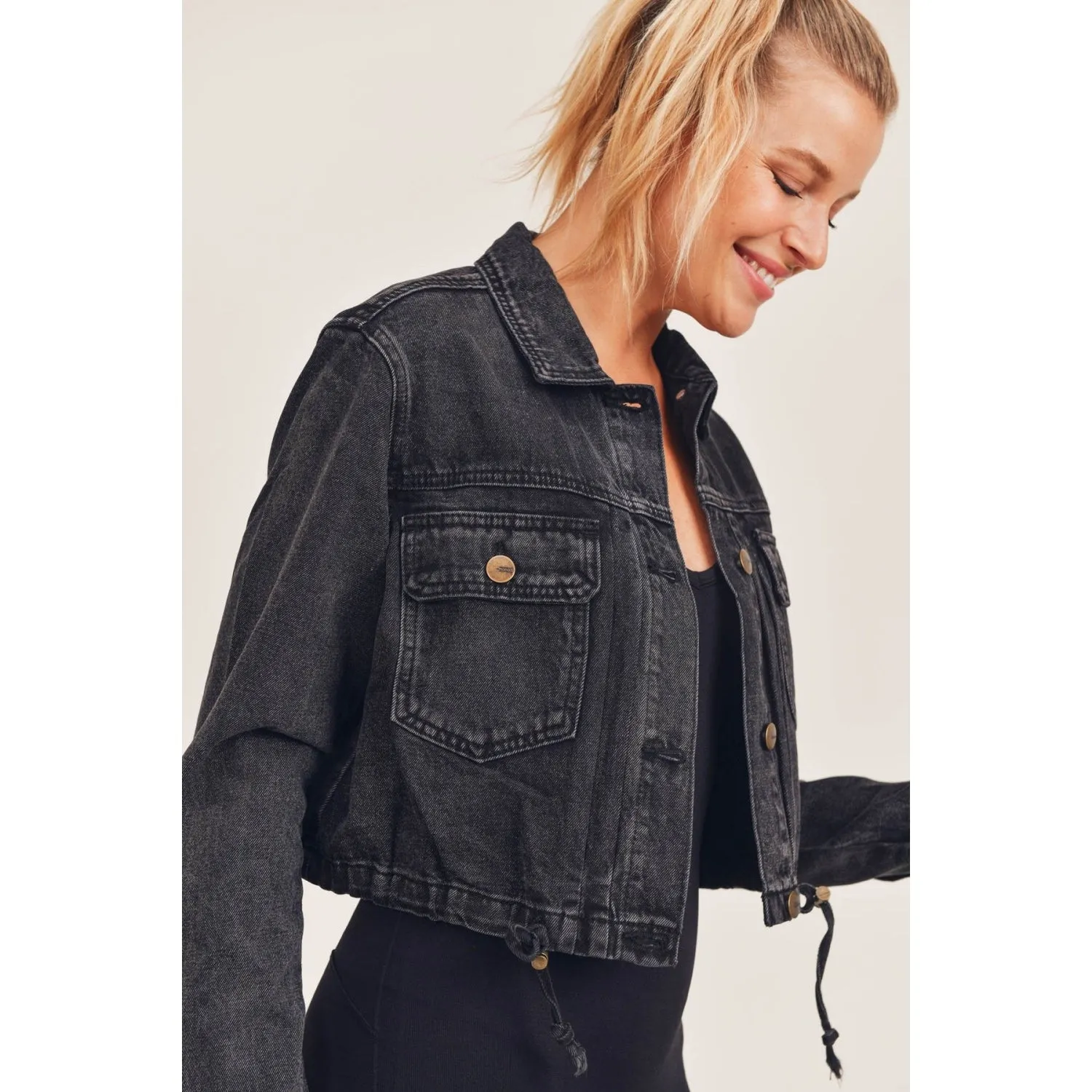 Saunders Crop Denim Jacket