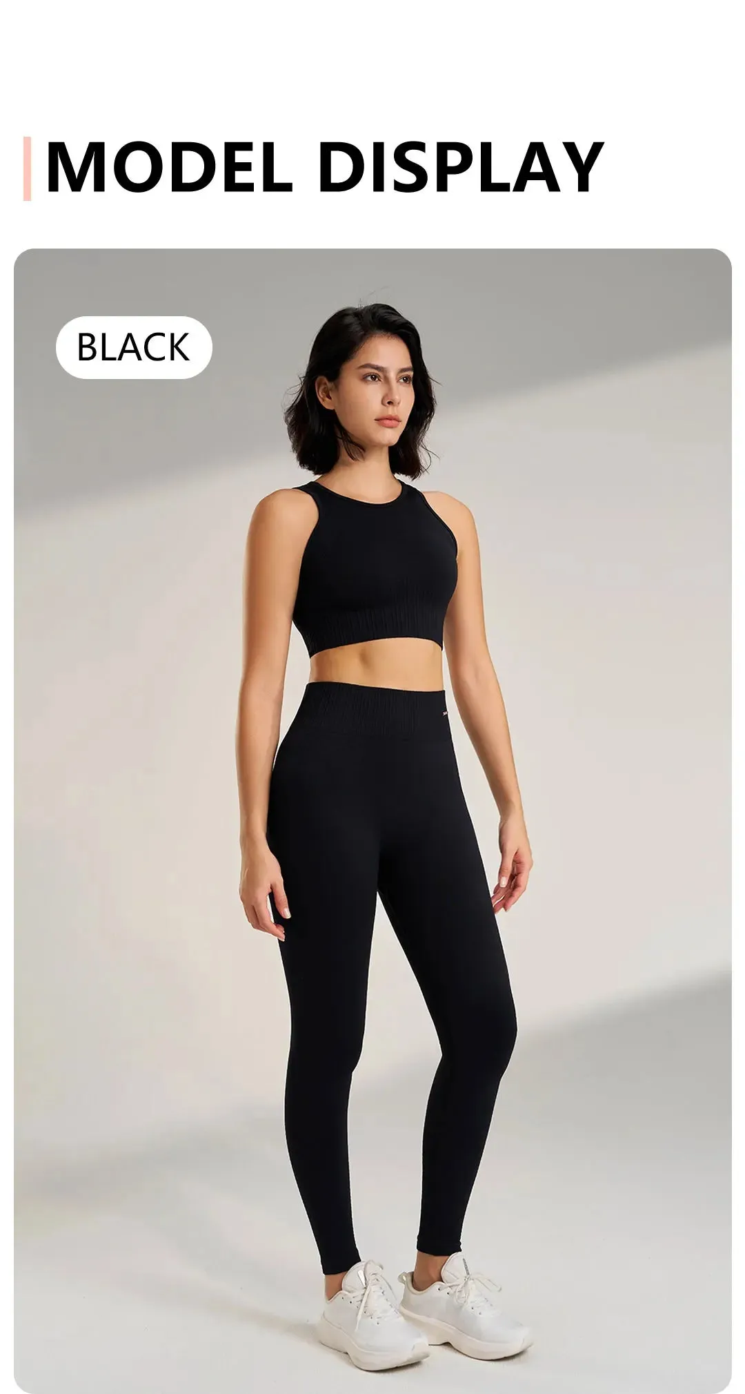 Seamless Yoga Set – High Waisted Leggings & Top Two-Piece Outfit