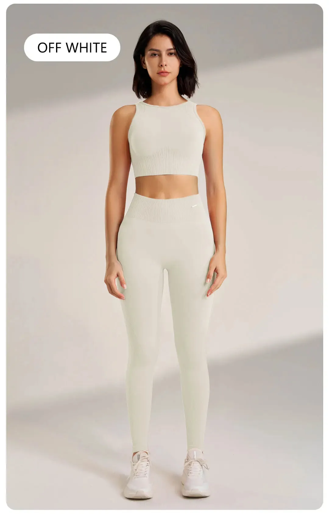 Seamless Yoga Set – High Waisted Leggings & Top Two-Piece Outfit