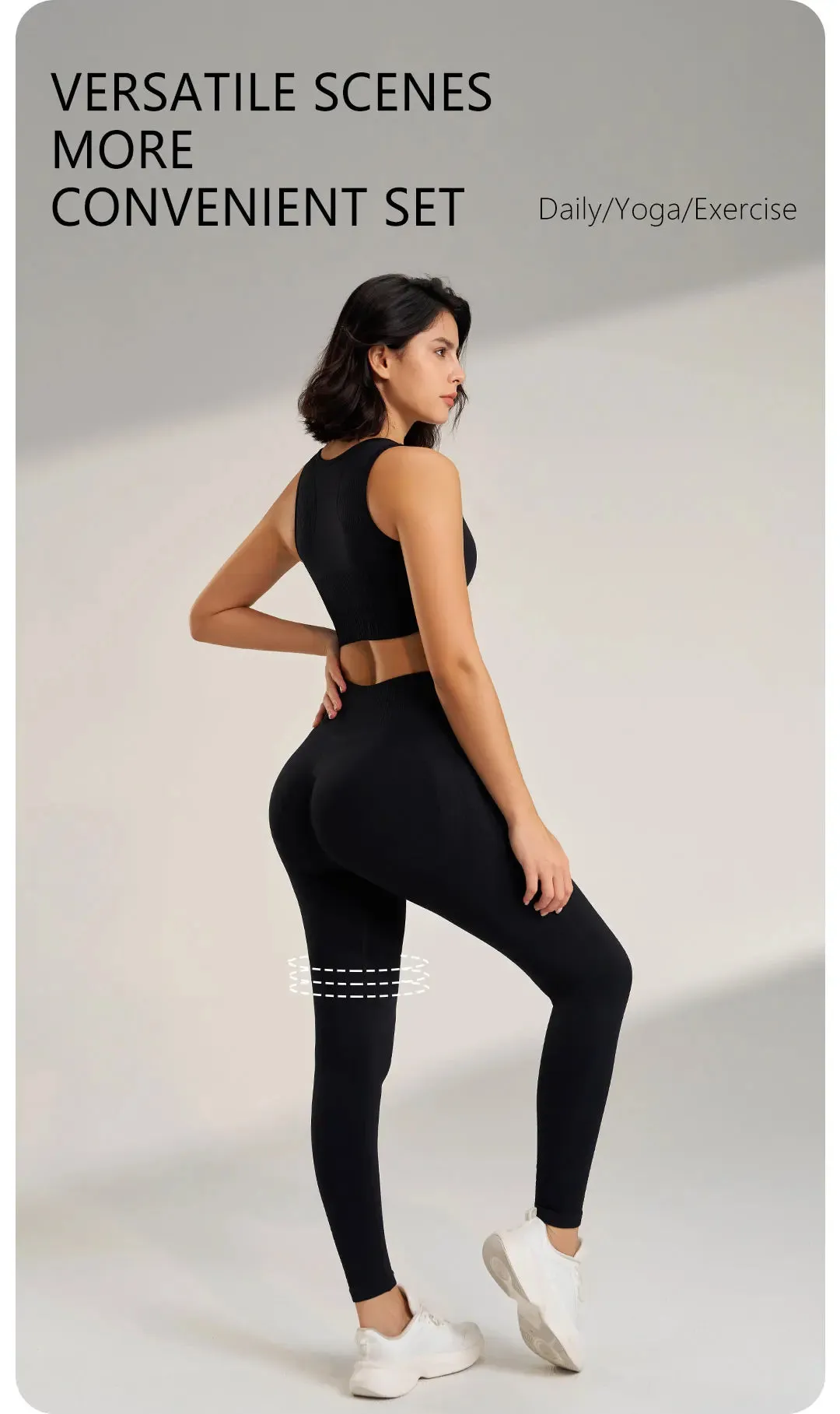Seamless Yoga Set – High Waisted Leggings & Top Two-Piece Outfit