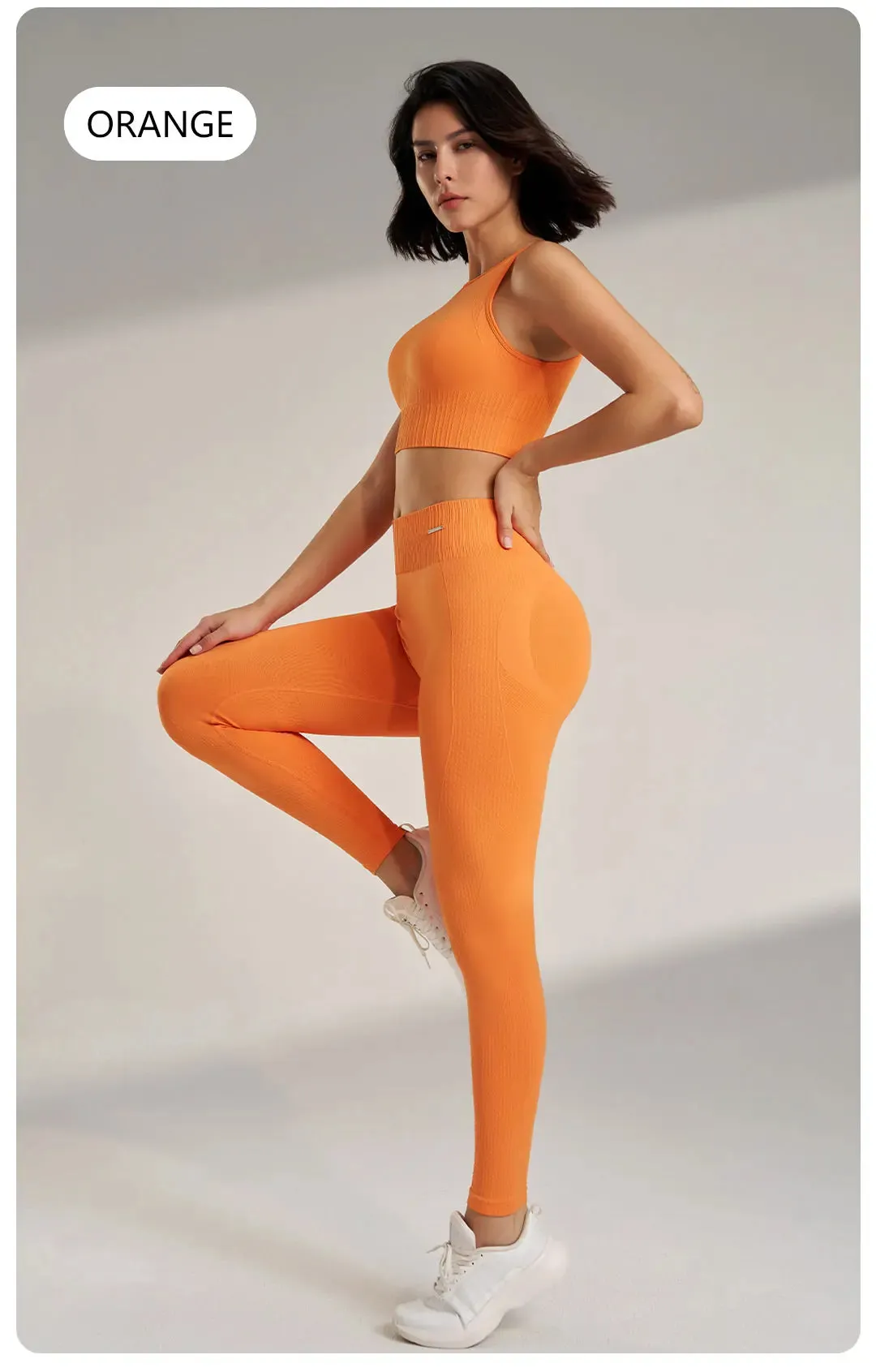 Seamless Yoga Set – High Waisted Leggings & Top Two-Piece Outfit