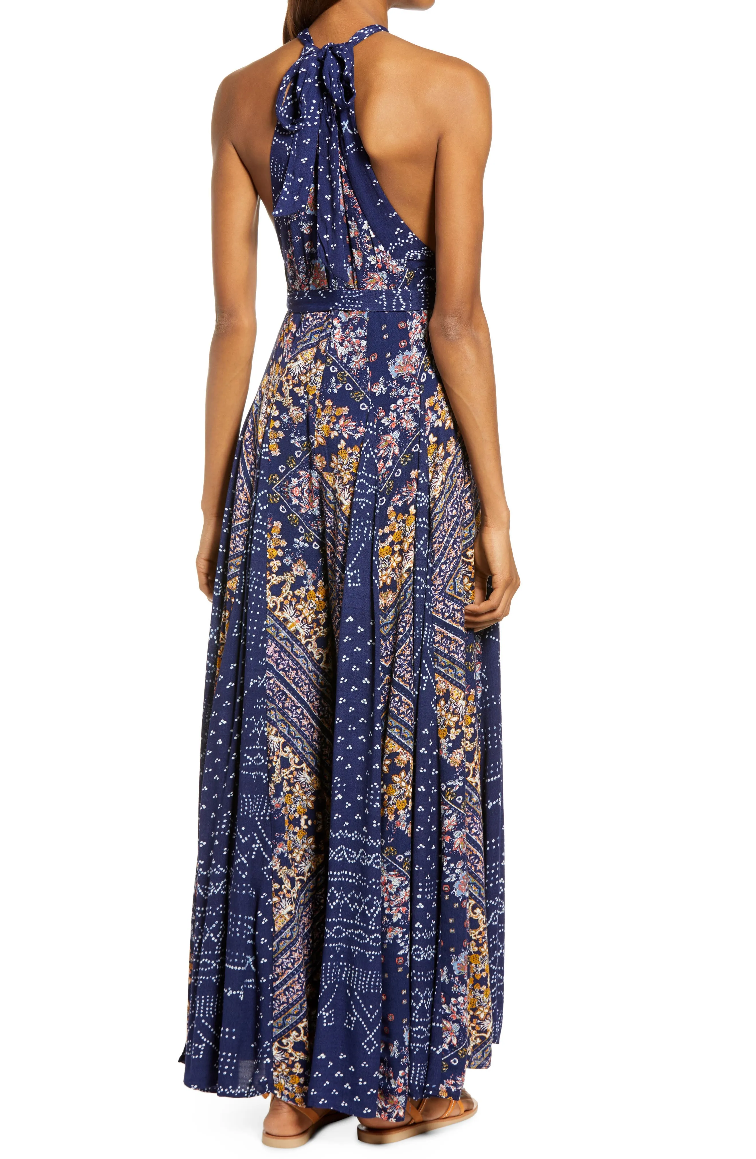Shangri-La Scarf Print Halter Neck Jumpsuit