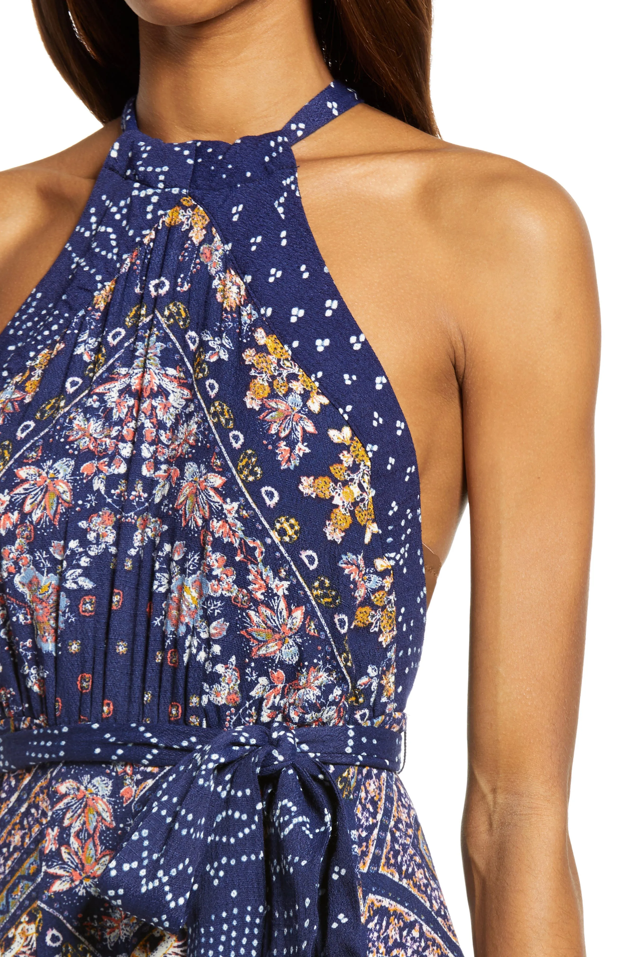 Shangri-La Scarf Print Halter Neck Jumpsuit