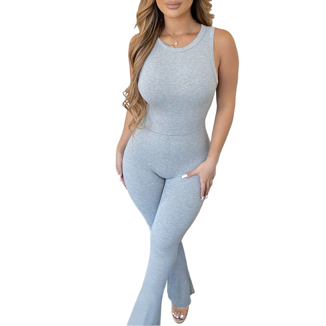 Sleeveless Zipper Jumpsuit