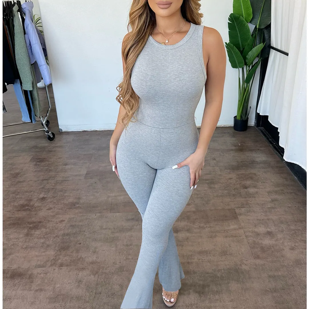 Sleeveless Zipper Jumpsuit