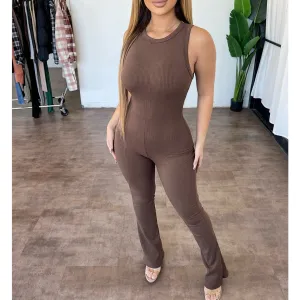 Sleeveless Zipper Jumpsuit
