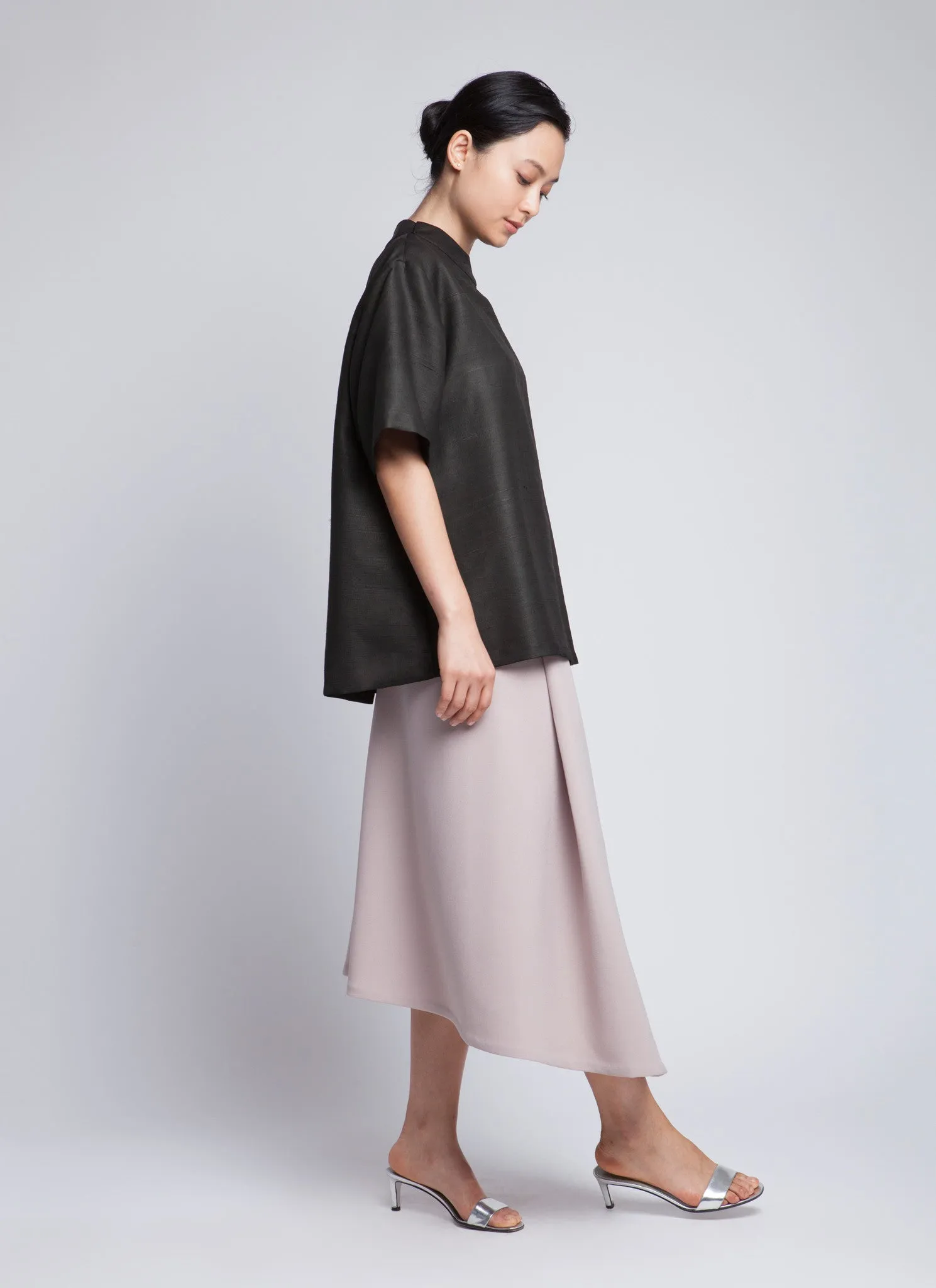 Stream Deep Pleated Midi Skirt - Cream