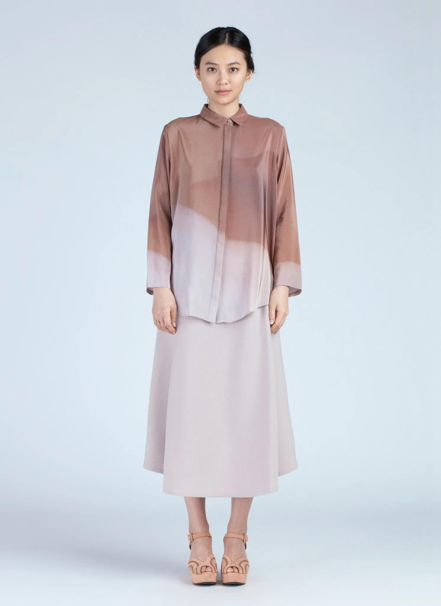 Stream Deep Pleated Midi Skirt - Cream