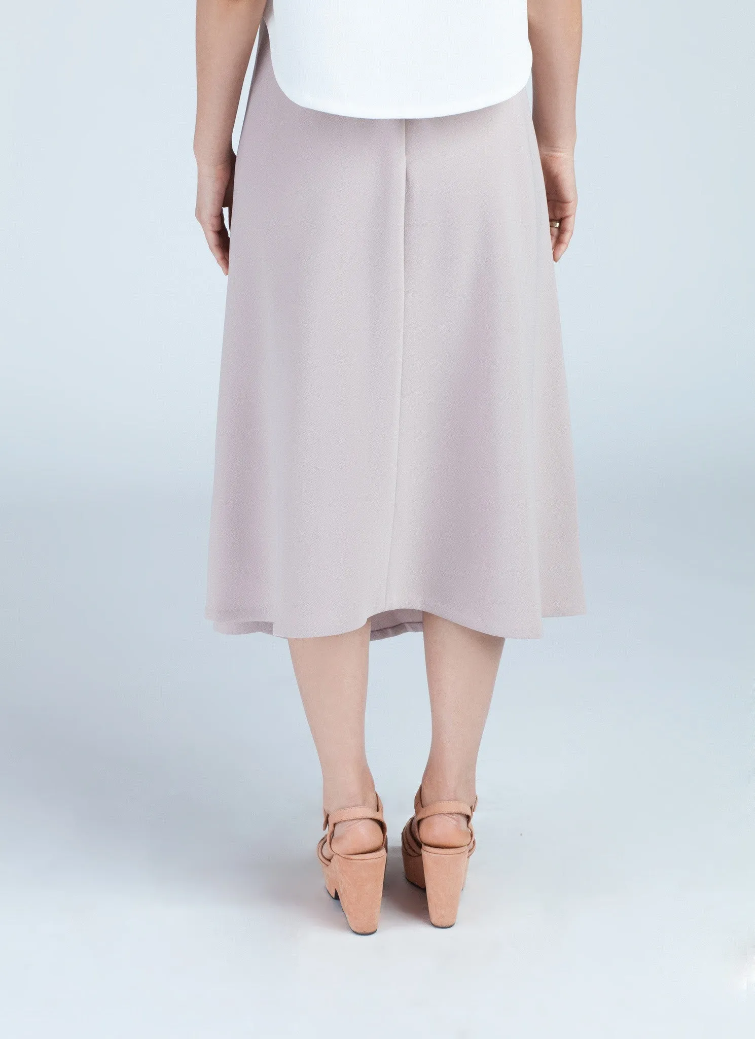 Stream Deep Pleated Midi Skirt - Cream
