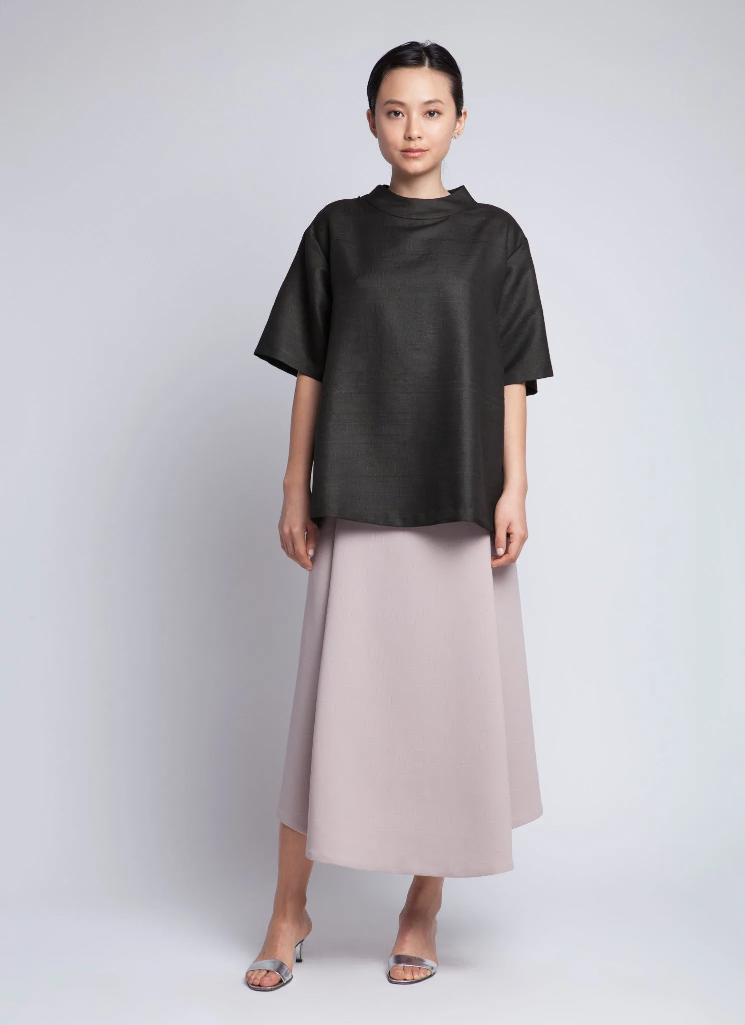 Stream Deep Pleated Midi Skirt - Cream