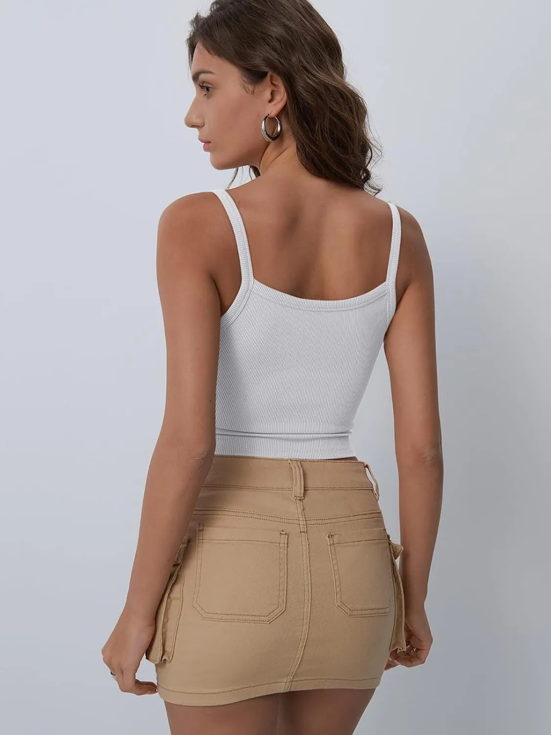Trendy Queen Tanks Women Summer Racerback Crop Tops Camisole Ribbed Tops Shirts Going Out Beach Vacation Outfits 2025