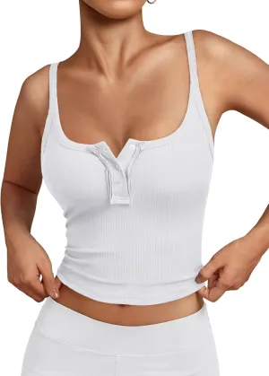 Trendy Queen Tanks Women Summer Racerback Crop Tops Camisole Ribbed Tops Shirts Going Out Beach Vacation Outfits 2025