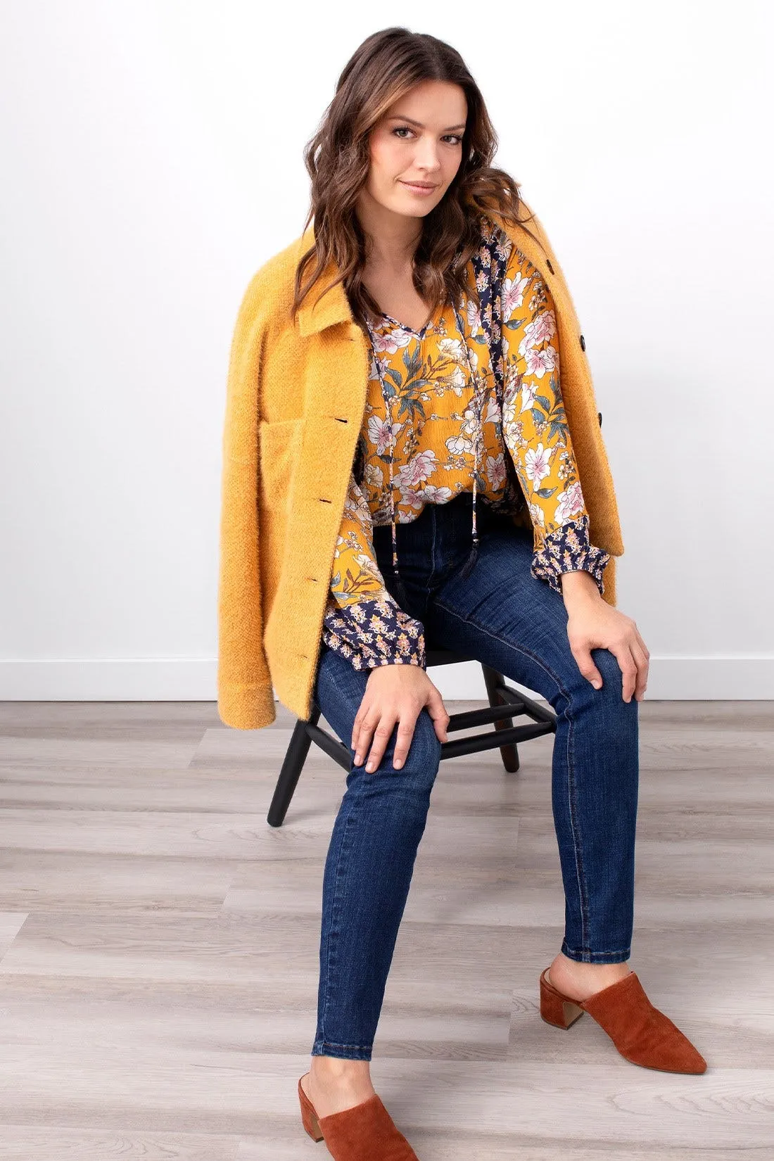 Tribal | Combo Print | Gauze Blouse With Tassels | Women's