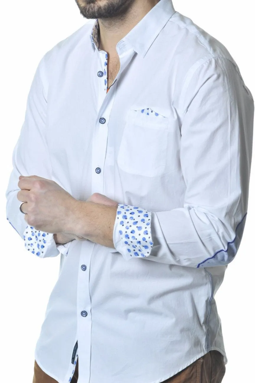 White Button Down With Elbow Patches