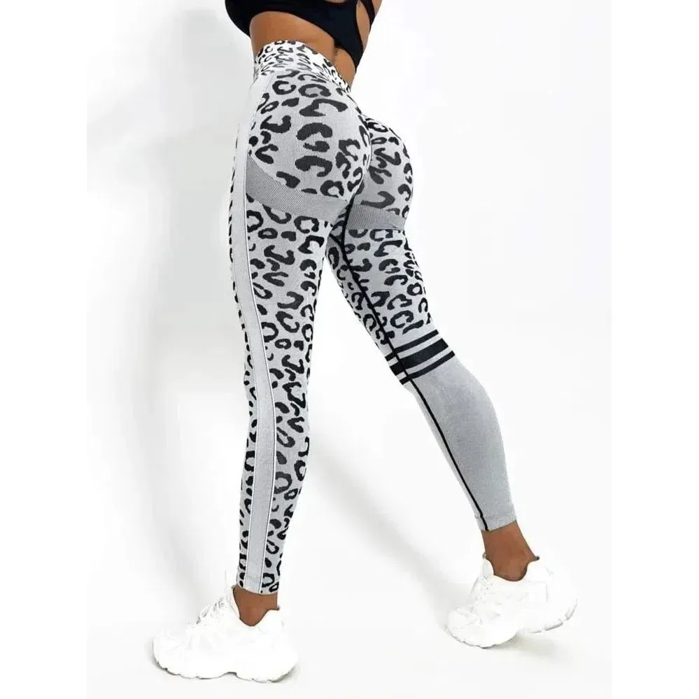 Women Leopard Seamless Yoga Pants High Waist Lifting Hip
