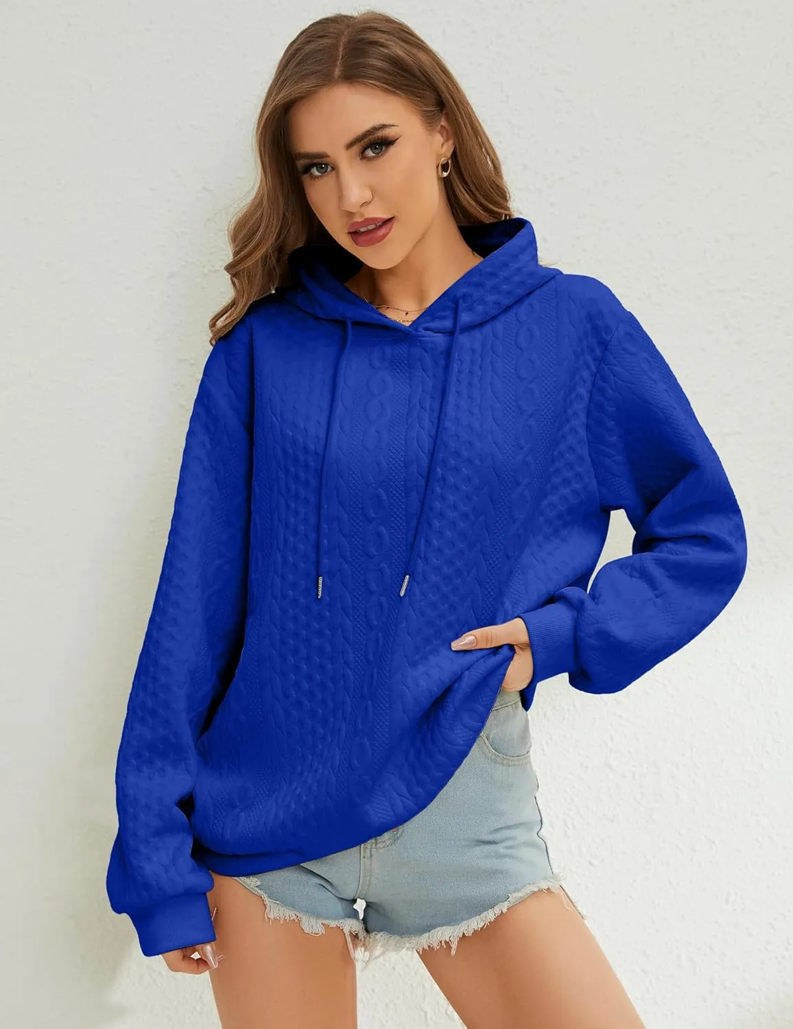 Women's Hoodie Fashion Warm Sweatshirt Casual Loose Hooded Oversized Outerwear