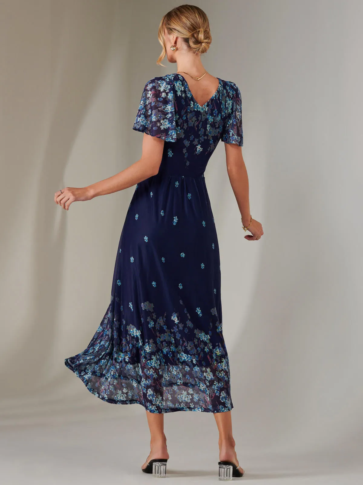 Wrap Maxi Dress, Navy Floral
