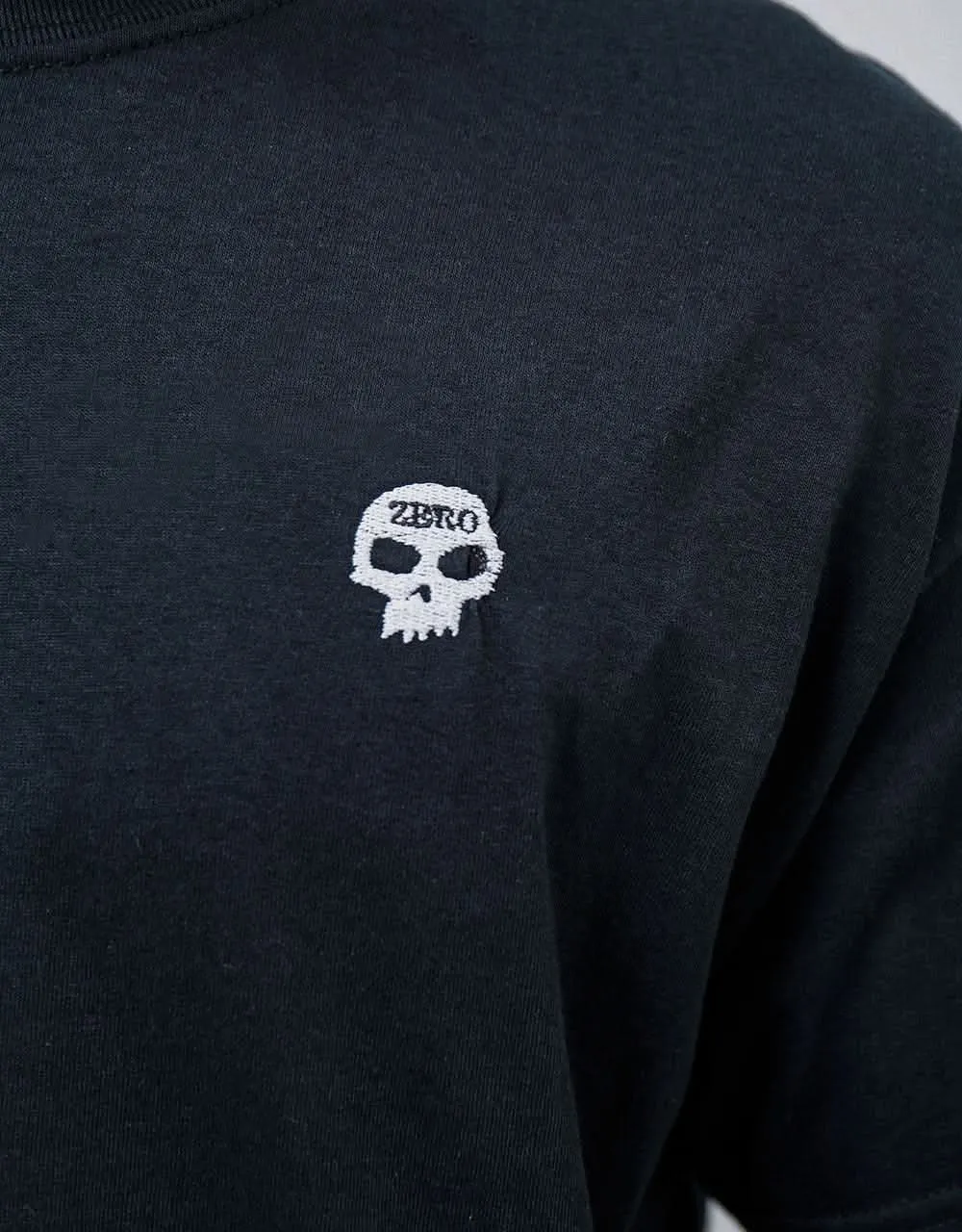 Zero Single Skull Embroidery T-Shirt - Black/White